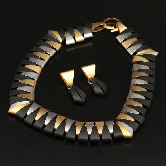 Anodized Metal Necklace & Post Earring Set - Picture 1 of 14